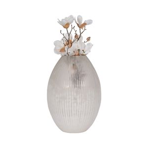 ADLERGROVE WHITE GLASS VASE 18 (IN) 3