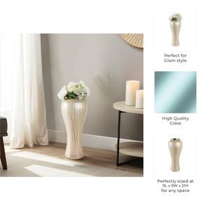 HENLEYGATE IVORY GLASS VASE 21 (IN) 10