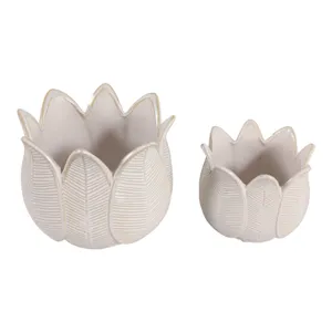 BRADYRIDGE SET OF 2 IVORY PLANTER 7 (IN) 6