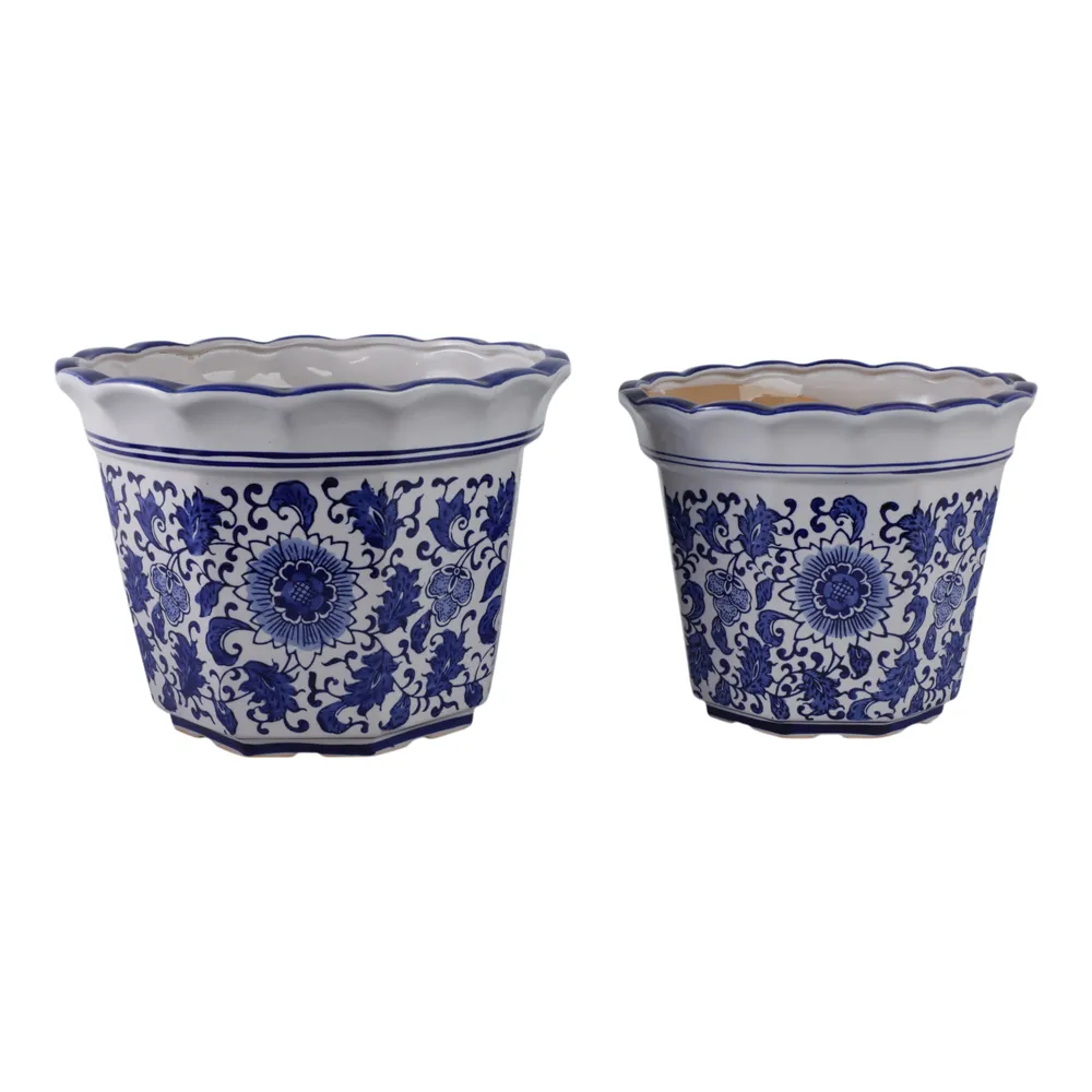 ENOCHFIELD SET OF 2 BLUE PLANTER 9 (IN)