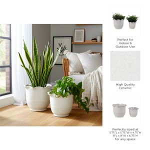 LENNONMOOR SET OF 2 IVORY PLANTER 8 (IN) 11