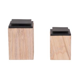 DRAPERMILL SET OF 2 BROWN BOXES 9 (IN) 1