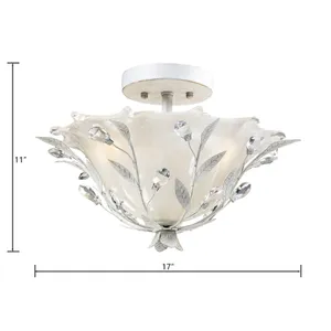 Circeo 17'' Wide 2-Light Semi Flush Mount - Antique White 2