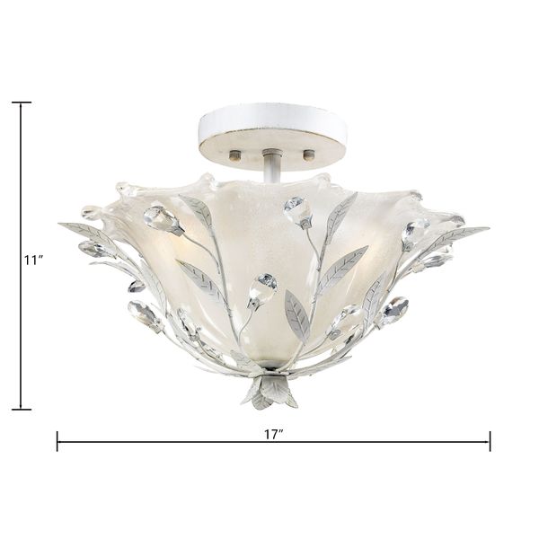 Circeo 17'' Wide 2-Light Semi Flush Mount - Antique White