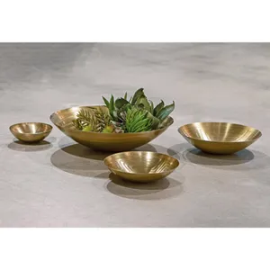 Maze Etched Centerpiece Bowl - Brass 6