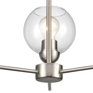 Astoria 23″ Wide 3-Light Chandelier - Brushed Nickel 5