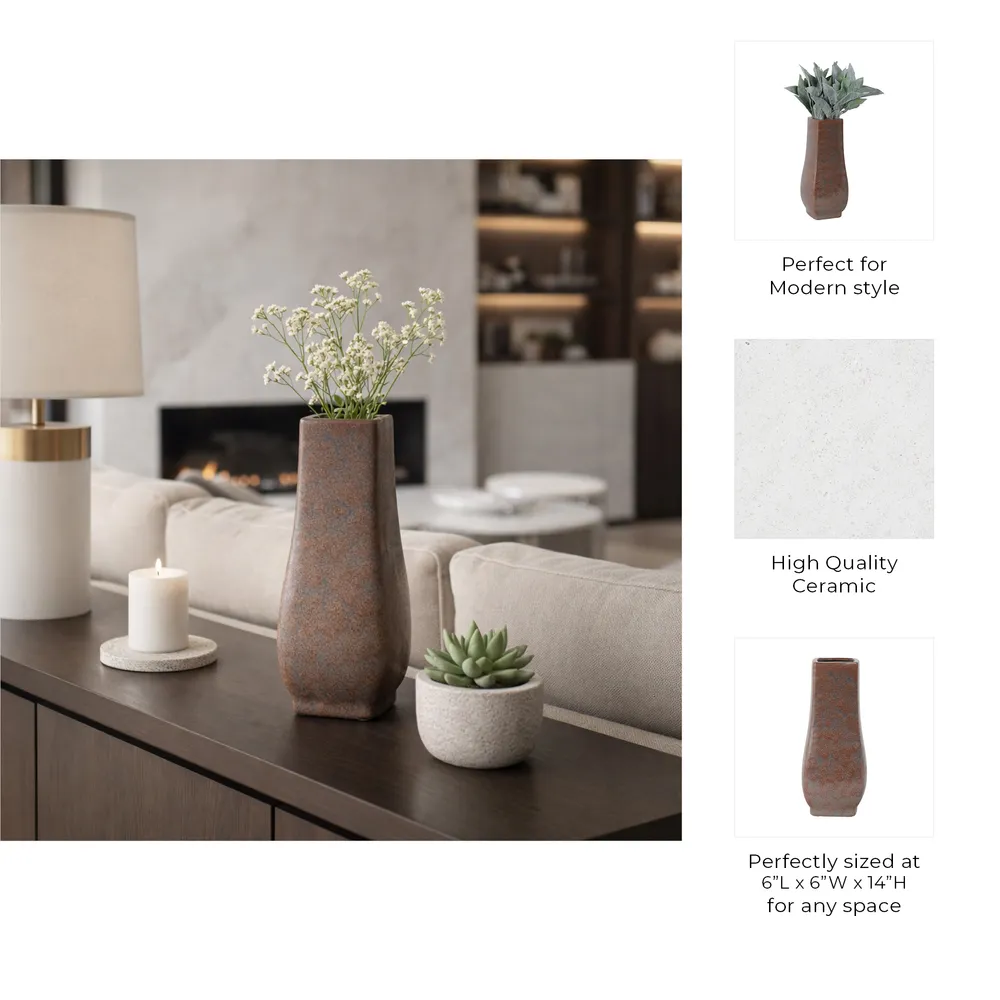 CORBINPORT BROWN VASE 14 (IN)