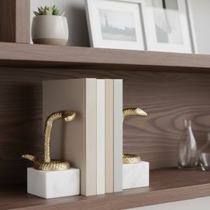 COLEROSE SET OF 2 GOLD BOOKENDS 8 (IN) 10