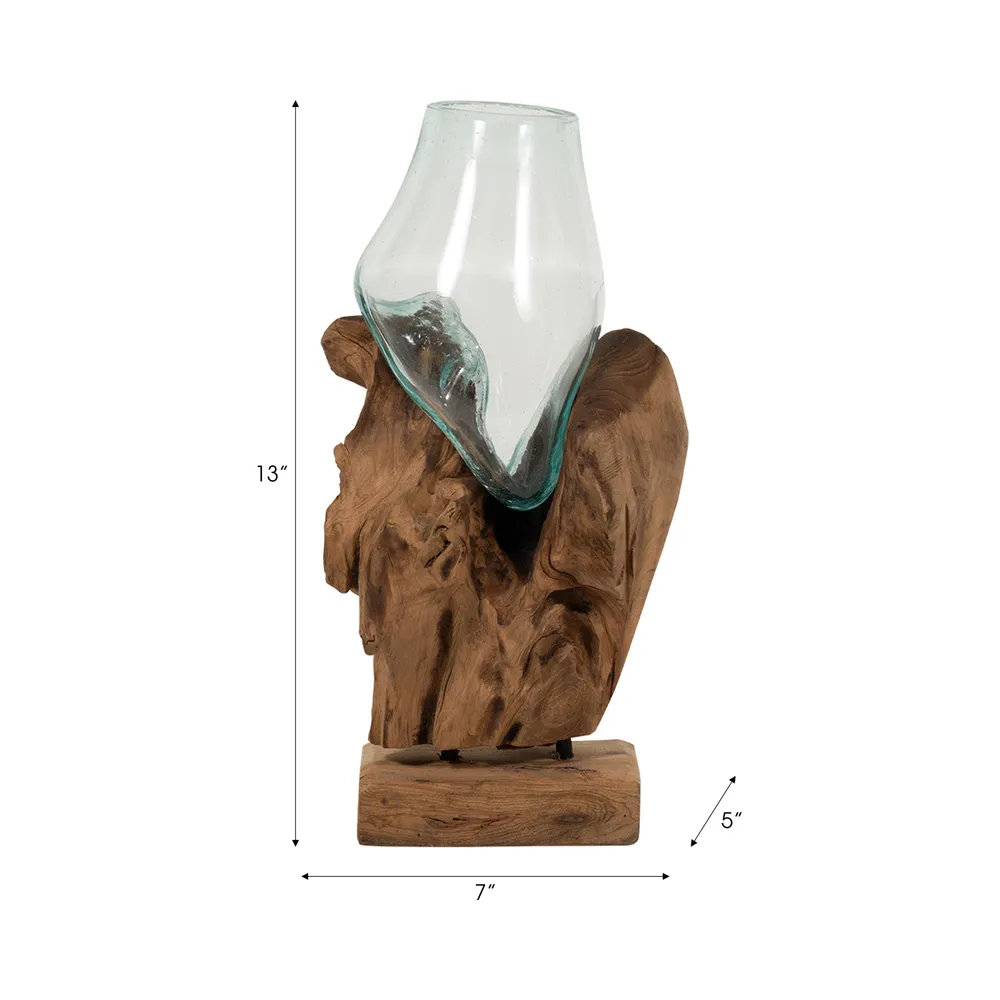 BARRONFORD BROWN GLASS VASE 12 (IN)