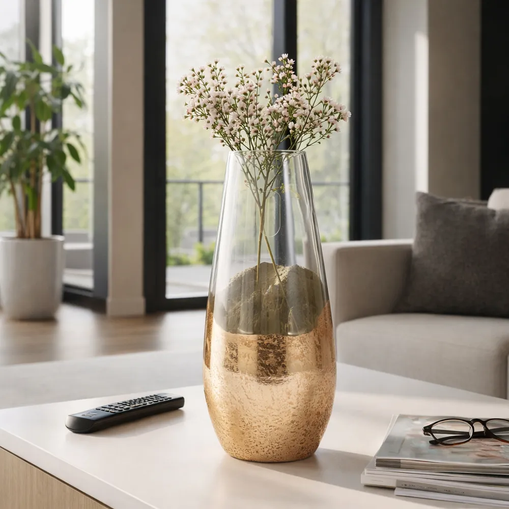 REEDMORE CLEAR GLASS VASE 19 (IN)