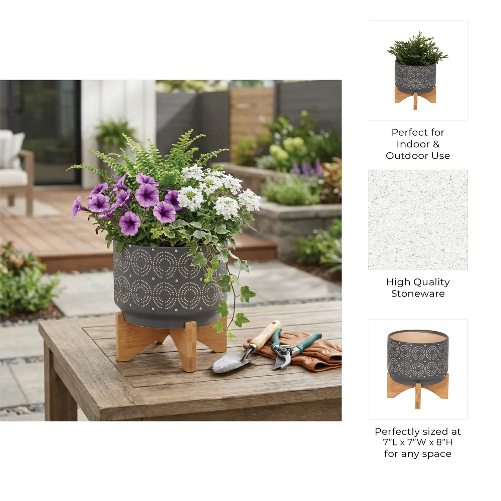 DILLONFORD GRAY PLANTER 8 (IN)