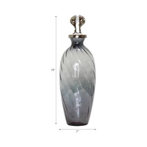 FORDHAMDALE GRAY GLASS VASE 19 (IN) 9