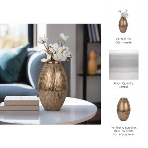 METAL, 18" CANTER LARGE CHAMPAGNE VASE 8