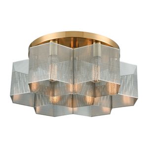 Compartir 19'' Wide 7-Light Semi Flush Mount - Polished Nickel 1