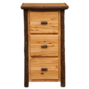 Hickory Log Three Drawer File Cabinet - Natural 4