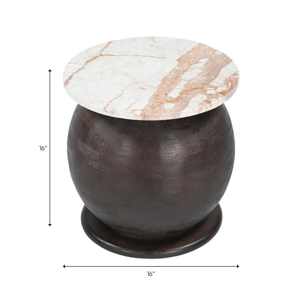 BRADENWICK BROWN TABLE 17 (IN)