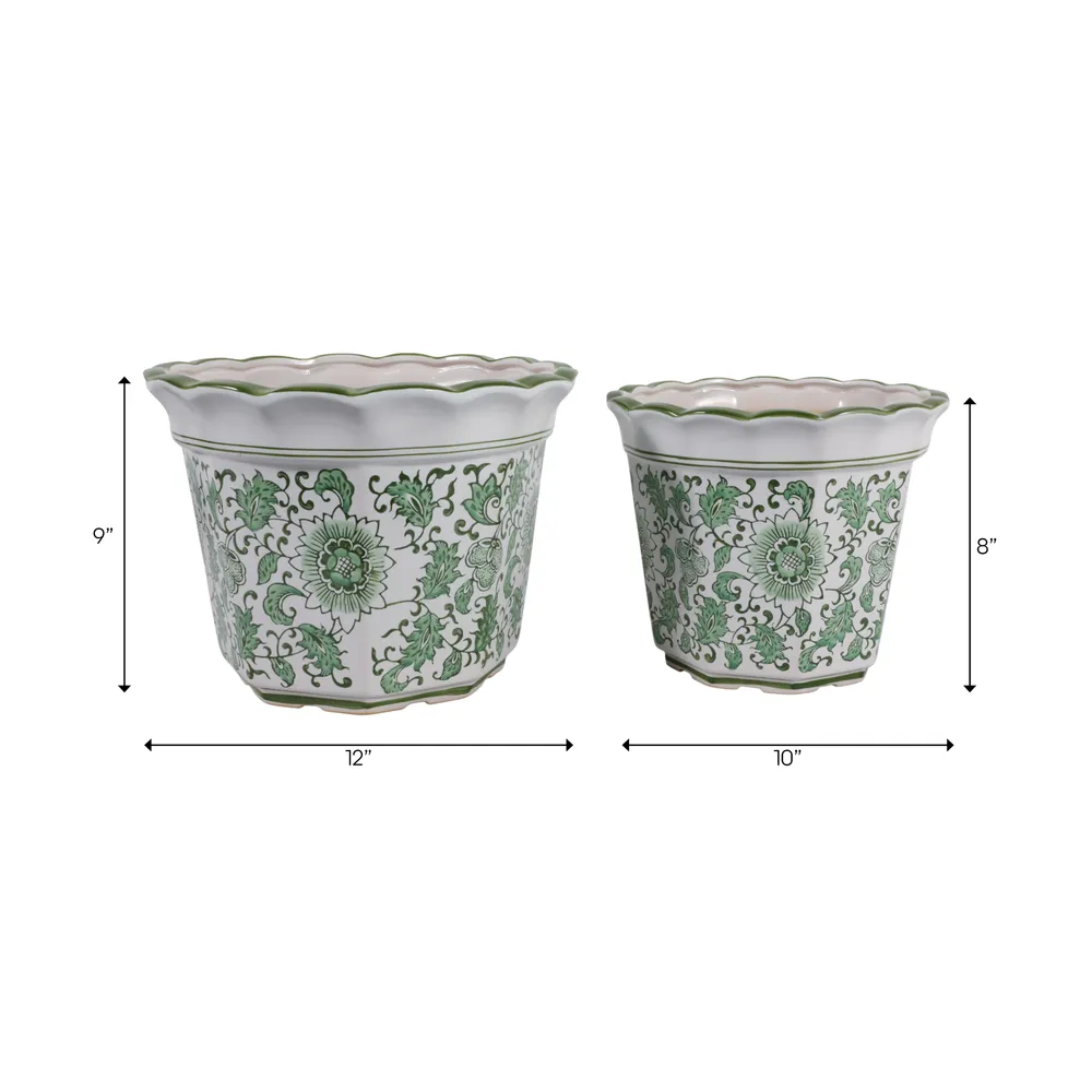 ENOCHFIELD SET OF 2 GREEN PLANTER 9 (IN)