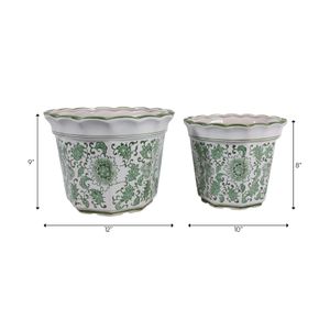 ENOCHFIELD SET OF 2 GREEN PLANTER 9 (IN) 10