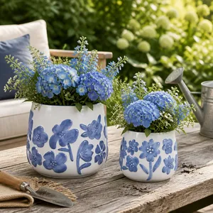 NICKGROVE SET OF 2 BLUE PLANTER 7 (IN) 10