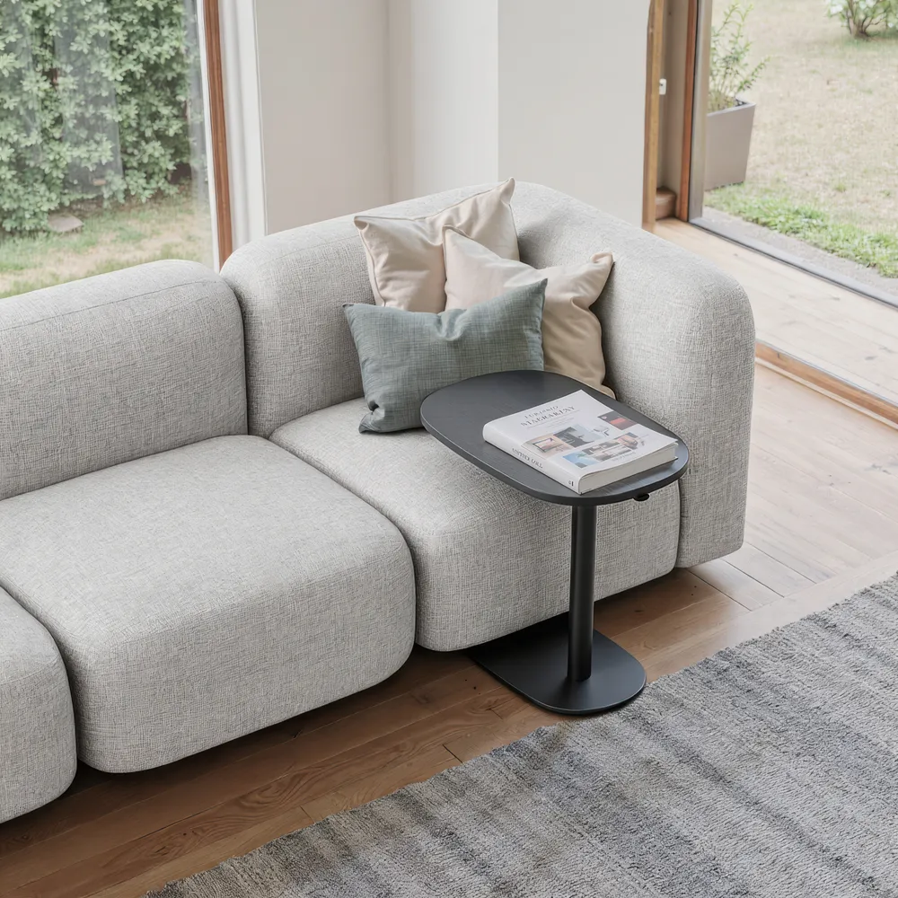 Buddy Adjustable Rotating Side Table Gray