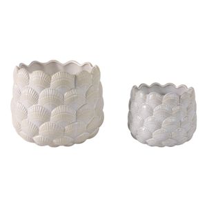 HARKENCREST SET OF 2 WHITE PLANTER 8 (IN) 1