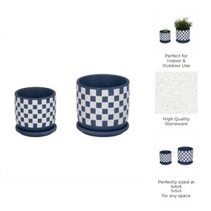 BRIGHTONVIEW SET OF 2 BLUE PLANTER 6 (IN) 9