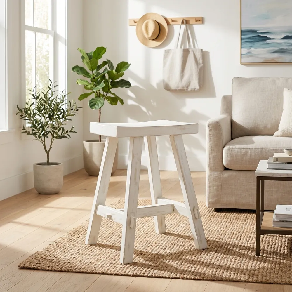 DRAYTONLAND WHITE STOOL 20 (IN)