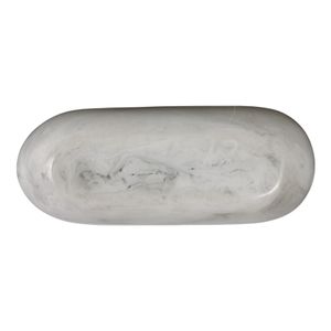 23X9" RAW EDGE MARBLED RESIN BOWL, WHITE 9