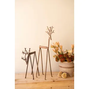Set of 2 Forged-Iron Deer 3