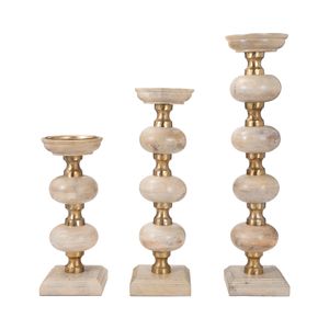 JULIANROSE SET OF 3 BROWN CANDLESTICK 23 (IN) 1