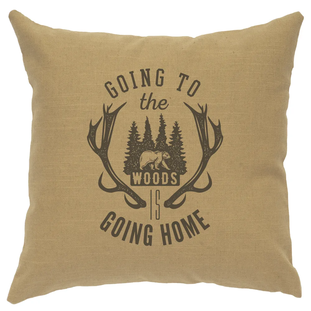 Image Pillow - Going to the Woods - Linen Straw