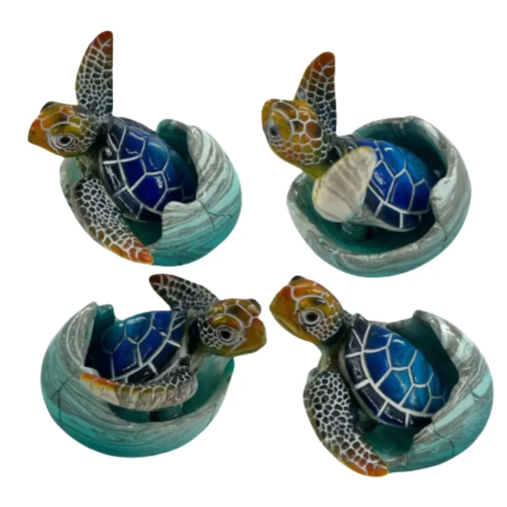 2-1/4" BLUE TURTLE IN EGG 4-ASST