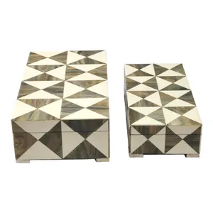 DAYTONWAY SET OF 2 BLACK BOXES 4 (IN) 3
