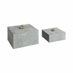 DEANTON SET OF 2 GRAY BOXES 7 (IN) 3