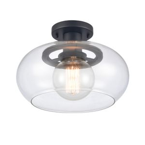 Clement 13'' Wide 1-Light Semi Flush Mount - Matte Black 3