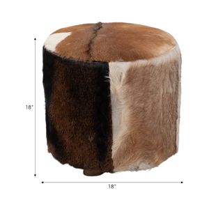 ELMONTHAVEN IVORY OTTOMAN 18 (IN) 8