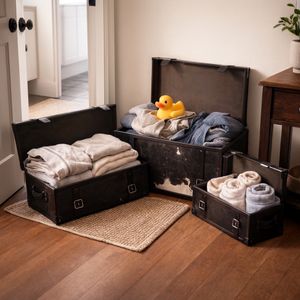 DECLANMOOR SET OF 3 BLACK TRUNK 15 (IN) 13