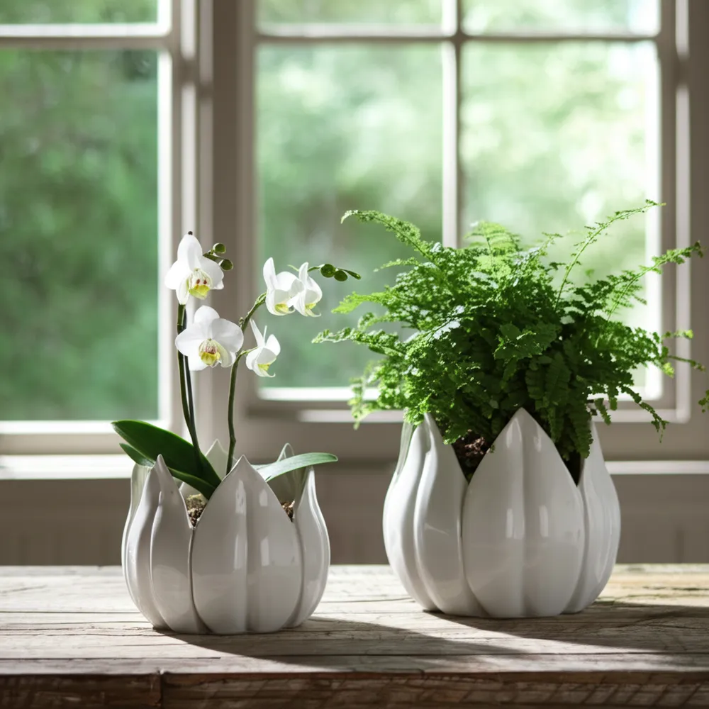 GENTRYWIND SET OF 2 WHITE PLANTER 8 (IN)