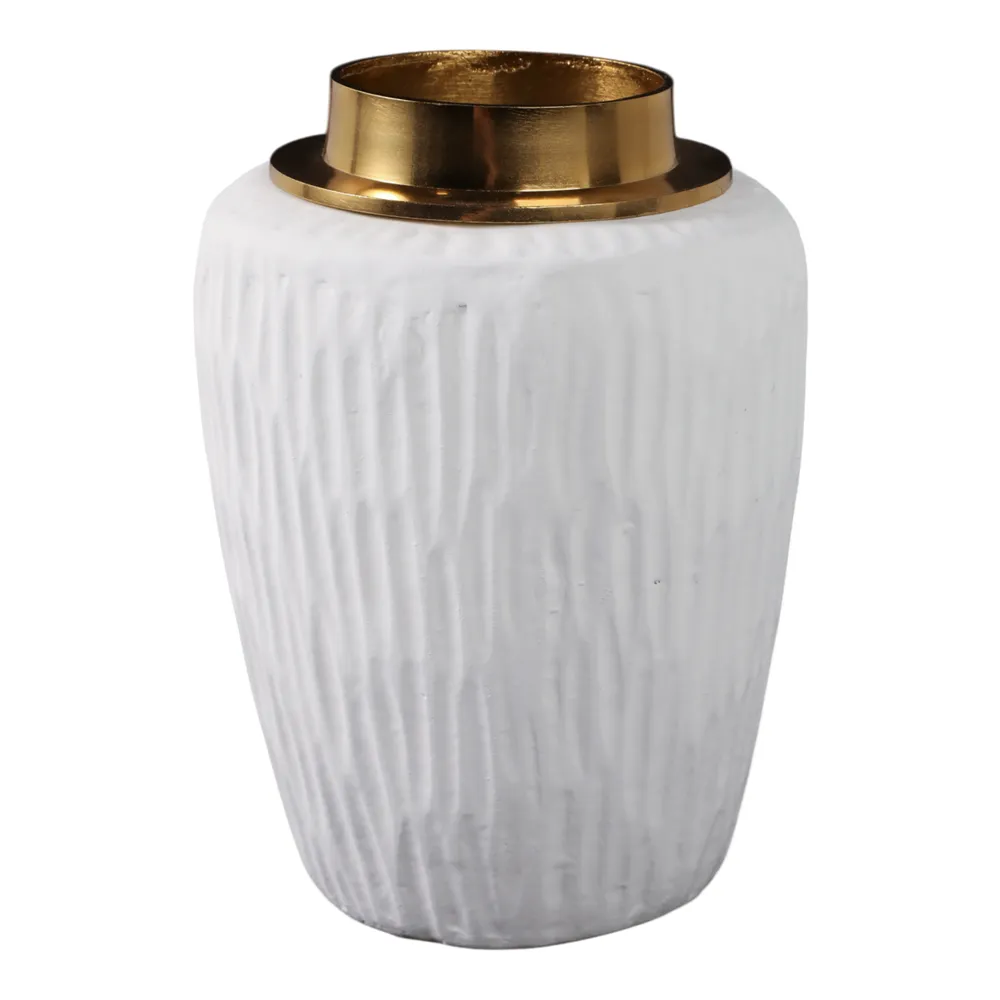 ADLERCREST WHITE VASE 8 (IN)