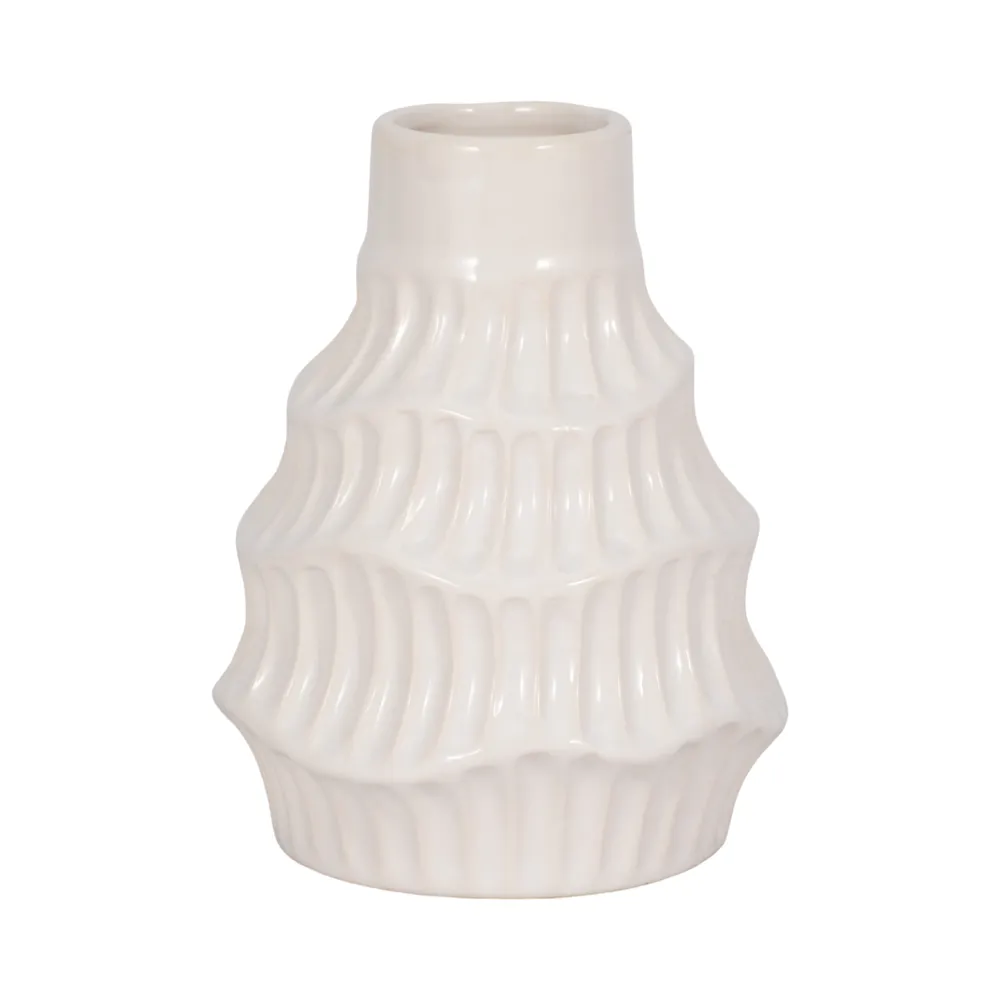 WELDONBEACH WHITE VASE 6 (IN)