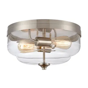Calistoga 13'' Wide 2-Light Flush Mount - Brushed Nickel 1