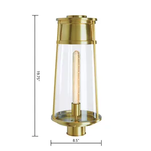 Cone 19.75'' High 1-Light Outdoor Post Light - Satin Brass 2