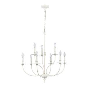 Hartford 29'' Wide 9-Light Chandelier - Farmhouse White 2