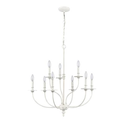 Hartford 29″ Wide 9-Light Chandelier - Farmhouse White