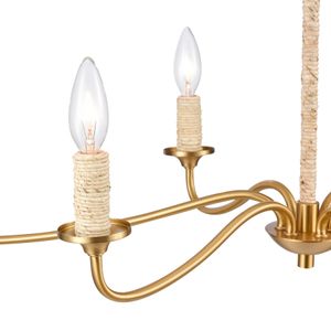 Abaca 32'' Wide 6-Light Chandelier - Brushed Gold 4