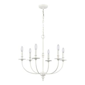 Hartford 25'' Wide 6-Light Chandelier - Farmhouse White 2
