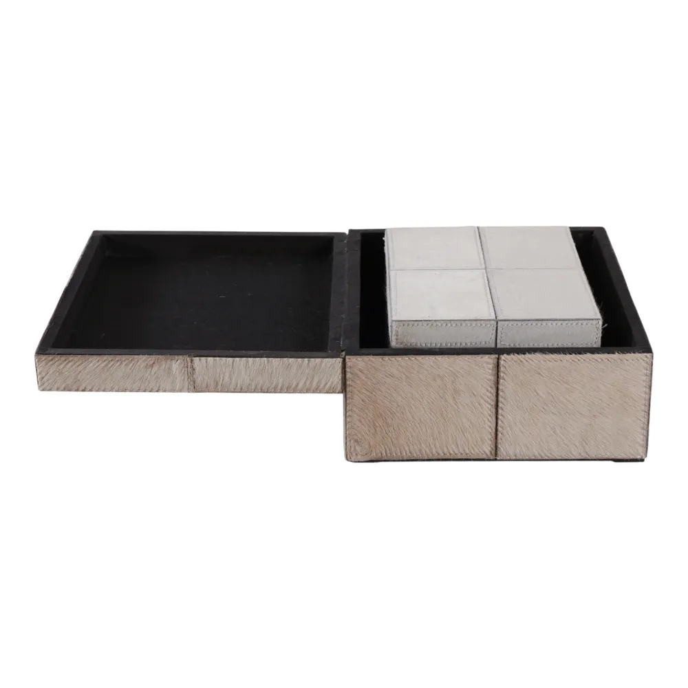 ESSEXLAND SET OF 2 IVORY BOXES 6 (IN)