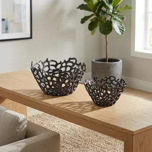 RAYMONDOAK SET OF 2 BLACK BOWLS 8 (IN) 2