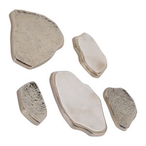 ELROYBURN SET OF 5 SILVER WALL SCULPTURES 12 (IN) 3