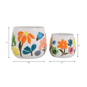 NICKGROVE SET OF 2 ORANGE PLANTER 7 (IN) 9